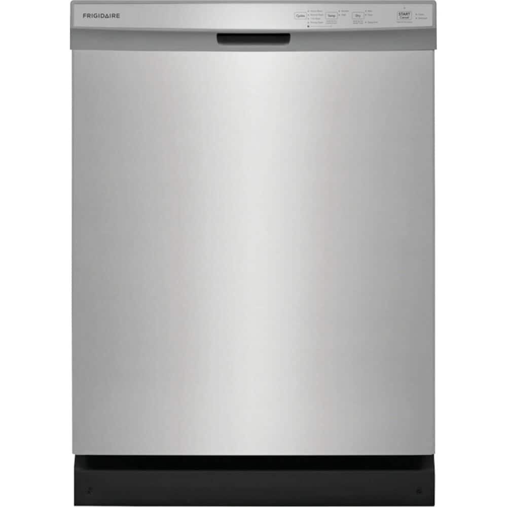 Frigidaire 3 Piece Kitchen Package with 22.3 Cu. Ft.  33&quot; Standard Depth Side by Side Refrigerator, 30&quot; Freestanding Gas Range with Quick Boil Burner, and 24&quot; Built-In Dishwasher with MaxDry in Stainless Steel, , large