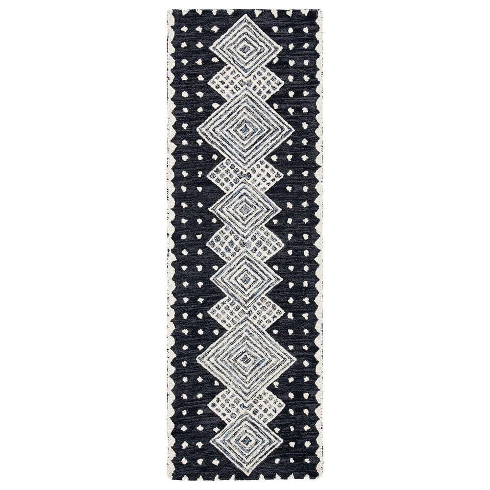 Safavieh Micro-Loop MLP171H 2"3" x 7" Charcoal and Ivory Runner, , large