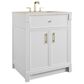 James Martin Bellshire 30" Single Bathroom Vanity in Bright White with 3 cm Siberian Silestone Top and Rectangular Sink, , large