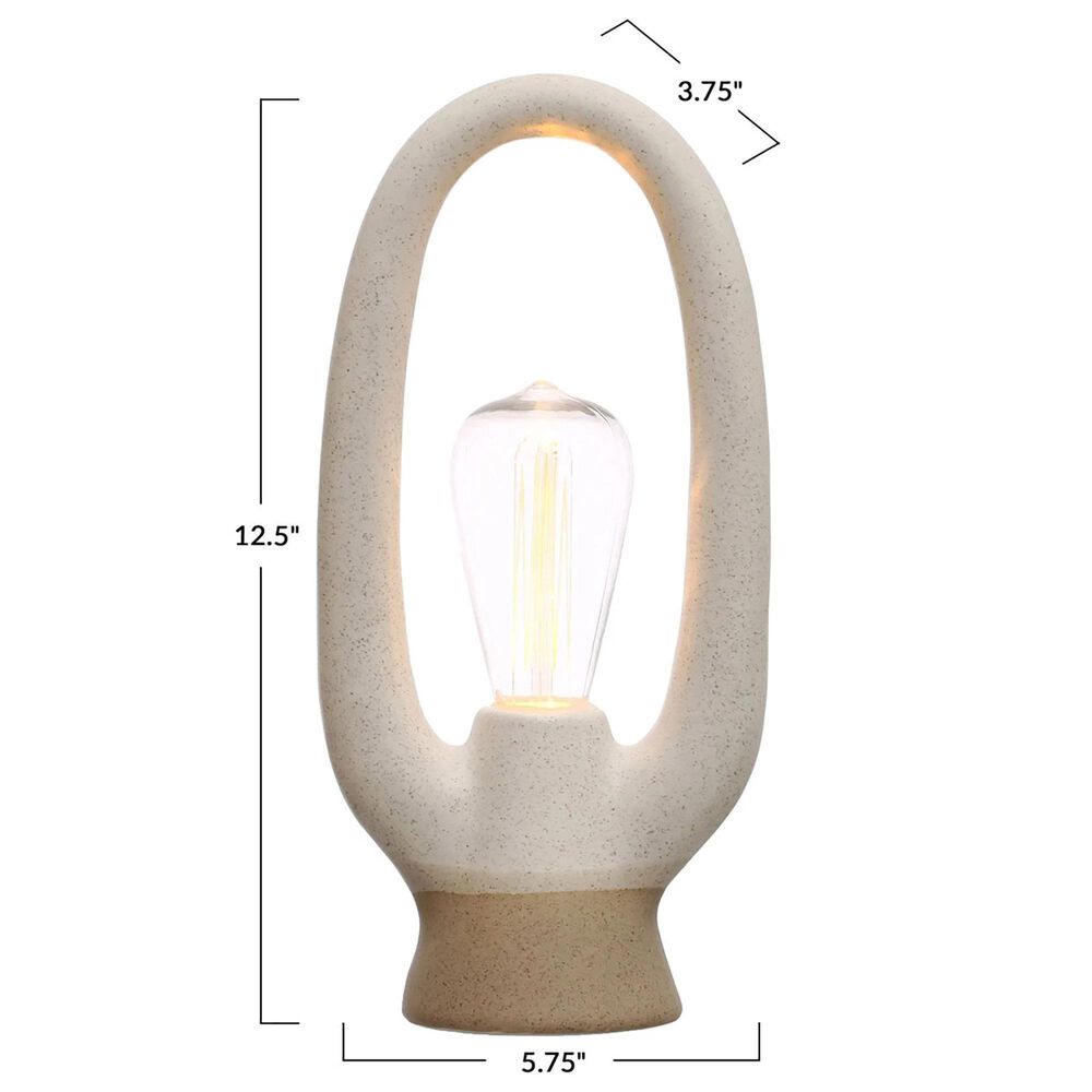 Teak Interiors Stoneware LED Table Lamp in Bisque, , large