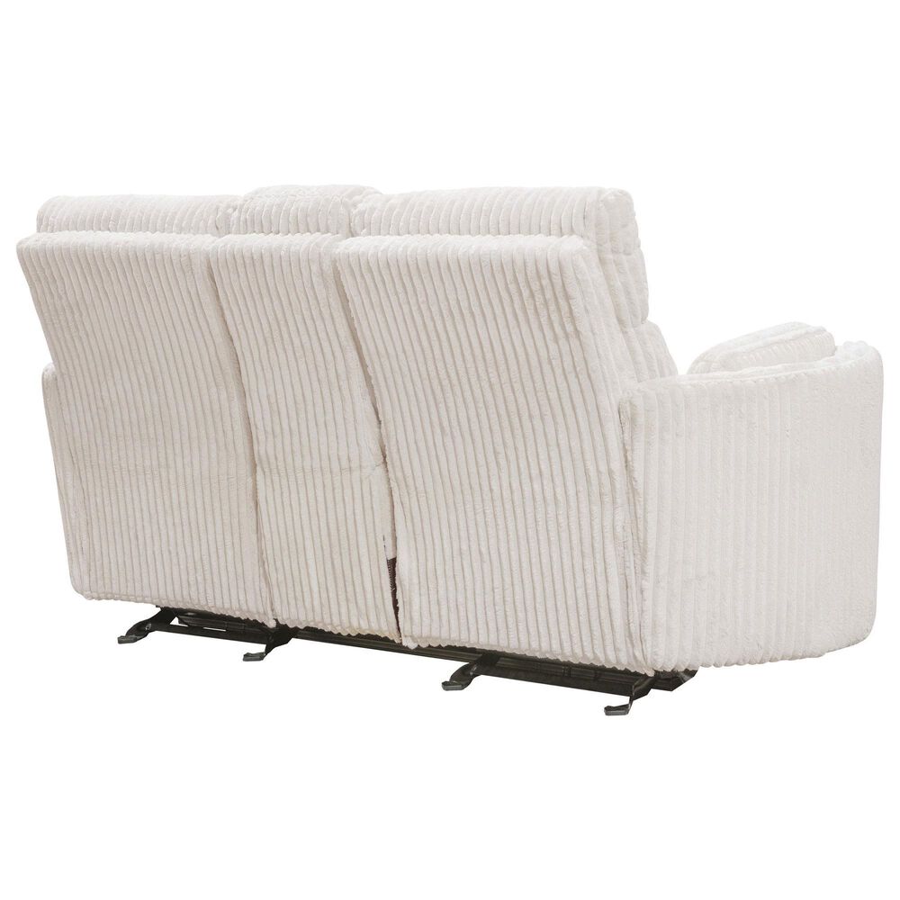 Simeon Collection Power Glider Reclining Console Loveseat in Mega Ivory, , large