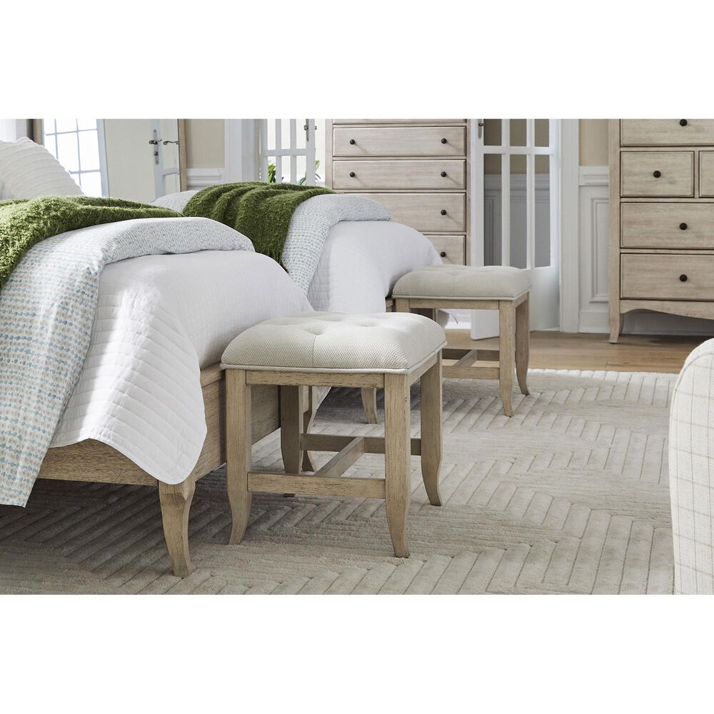 Riva Ridge Provence Vanity Button-Tufted Bench in Bisque Linen, , large