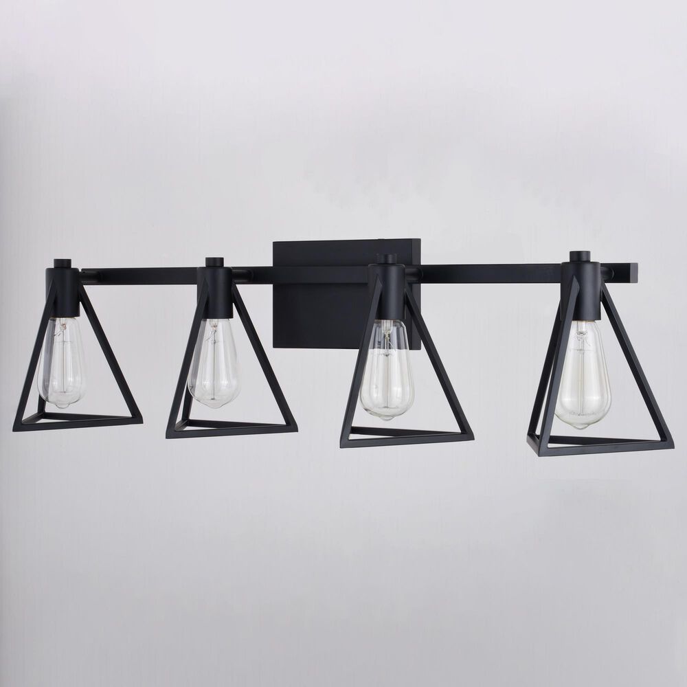 Vaxcel Ravenna 4-Light Bathroom Vanity in Matte Black, , large