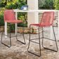 Blue River Shasta Patio Bar Stool with Brick Red Rope Seat in Black (Set of 2), , large