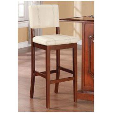 Linden Boulevard Milano Cream Bar Stool in Walnut, , large