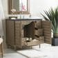 James Martin Vanities Portland 36" Single Bathroom Vanity in Whitewashed Walnut with 3 cm White Zeus Quartz Top and Rectangular Sink, , large