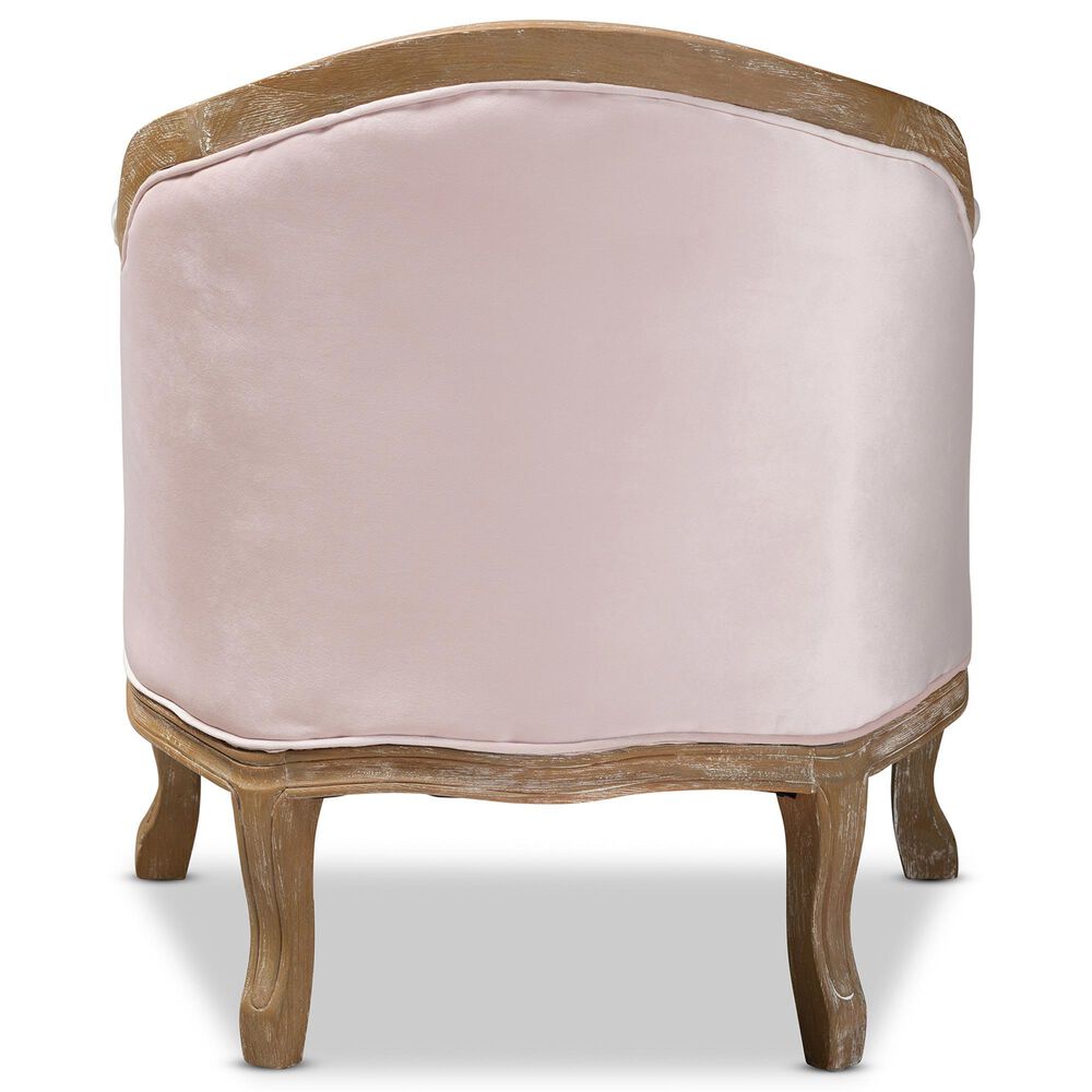 Baxton Studio Genevieve Arm Chair in Light Pink, , large