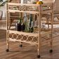 Baxton Studio Molina 2-Tier Wine Cart in Natural Brown and Black, , large