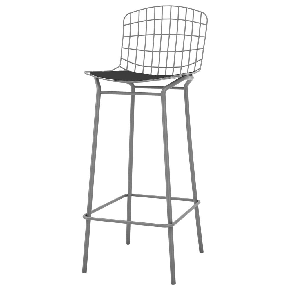 Dayton Madeline 41.73" Barstool in Charcoal Grey/Black, , large
