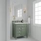 James Martin Vanities Brittany 30" Single Bathroom Vanity in Smokey Celadon with 3 cm White Zeus Quartz Top and Rectangular Sink, , large