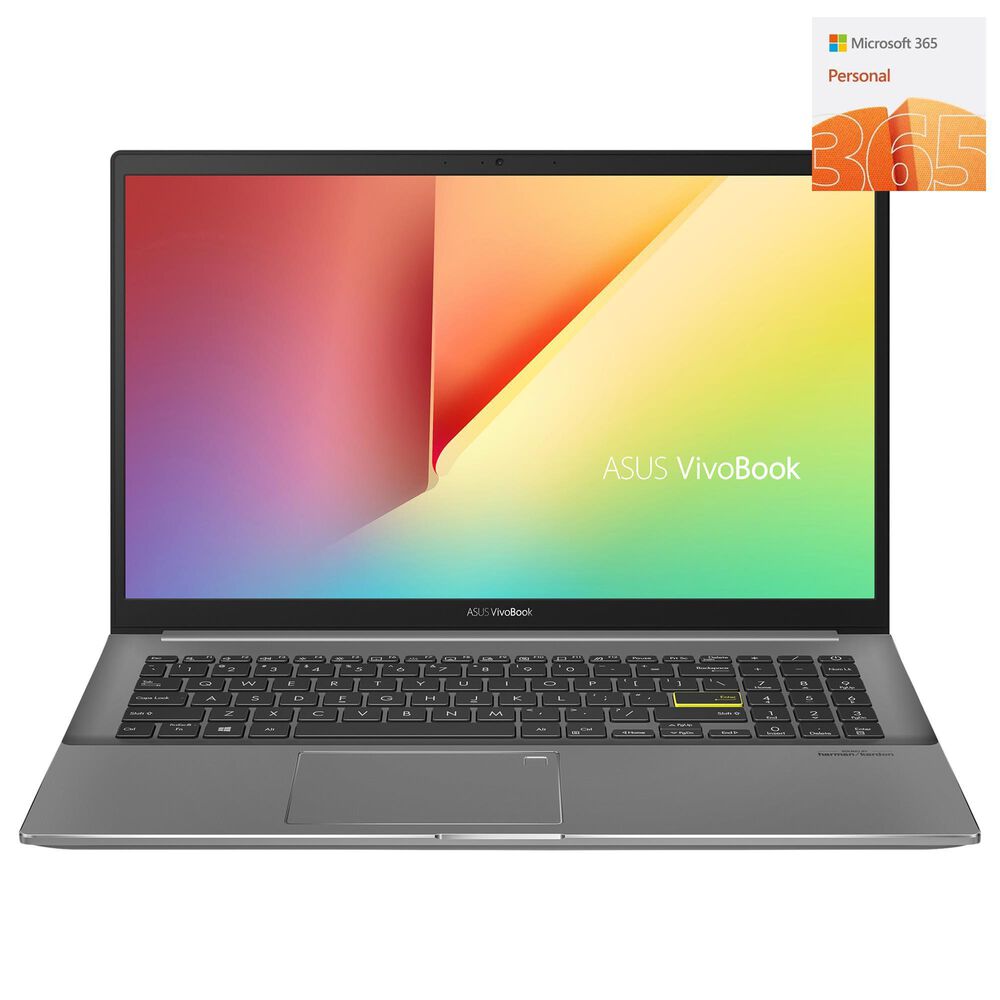 ASUS 15.6" VivoBook S15 S533 (11th Gen Intel) Laptop | Intel Core i5-1135G7 - 8GB RAM - Iris Xe Graphics - 512GB SSD in Indie Black + 365 Personal | 12-Month Subscription, 1 person | Premium Office apps | 1TB OneDrive cloud storage | PC/Mac Download (Digital C, , large