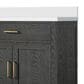 Lexora Home Abbey 36" Single Bathroom Vanity in Black Oak with 2 cm White Cultured Marble Top and Rectangular Sink, , large