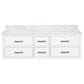 Lexora Home Castor 60" Double Bathroom Vanity in White with 2 cm White Carrara Marble Top and Rectangular Sinks, , large
