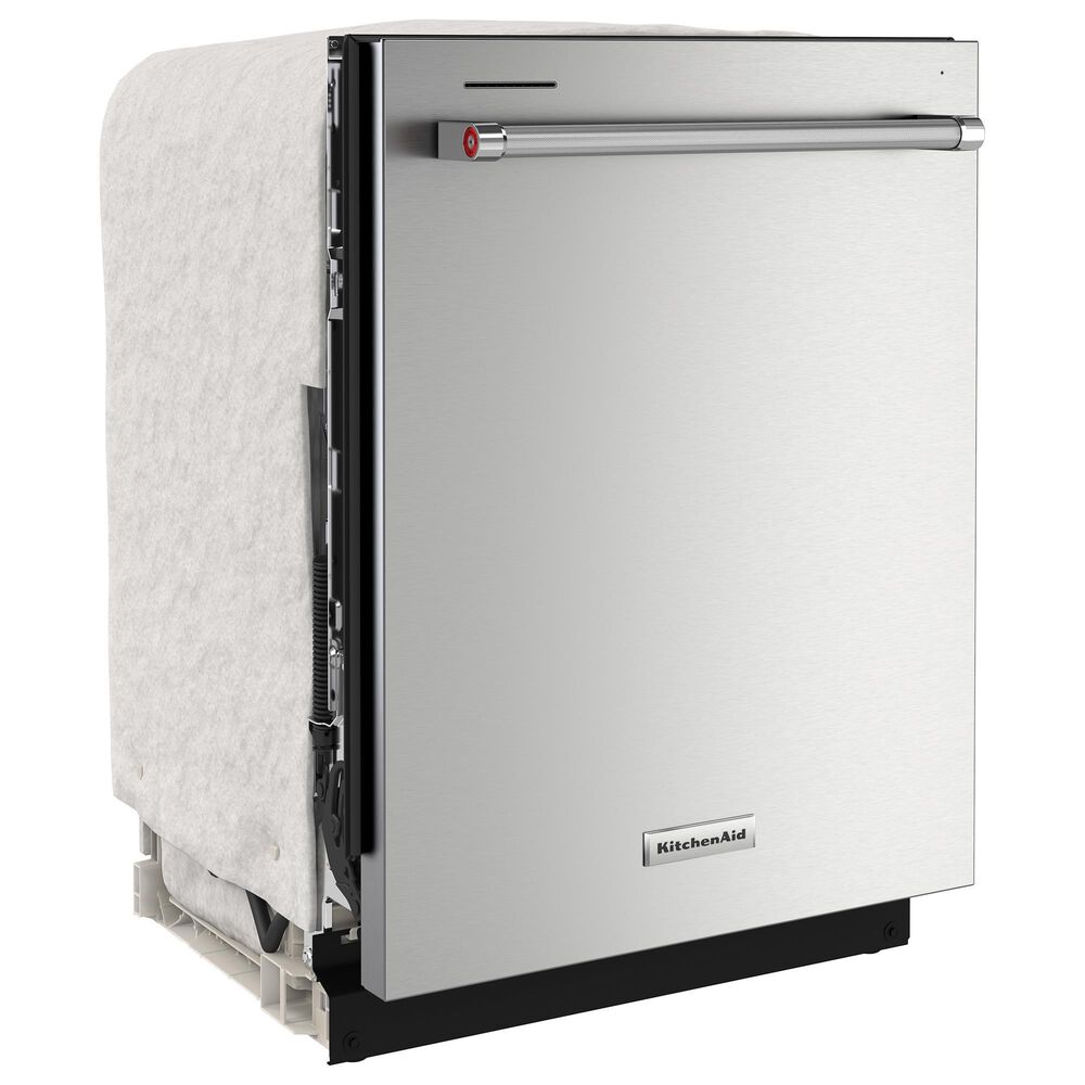 KitchenAid 24&quot; Built In Bar Handle Dishwasher with Top Control in Print Shield Stainless, , large