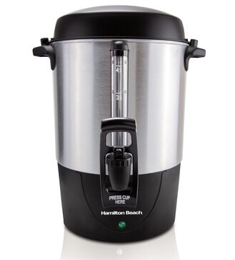 Hamilton Beach 45-Cup Fast Brew Coffee Urn in Black and Stainless Steel, , large