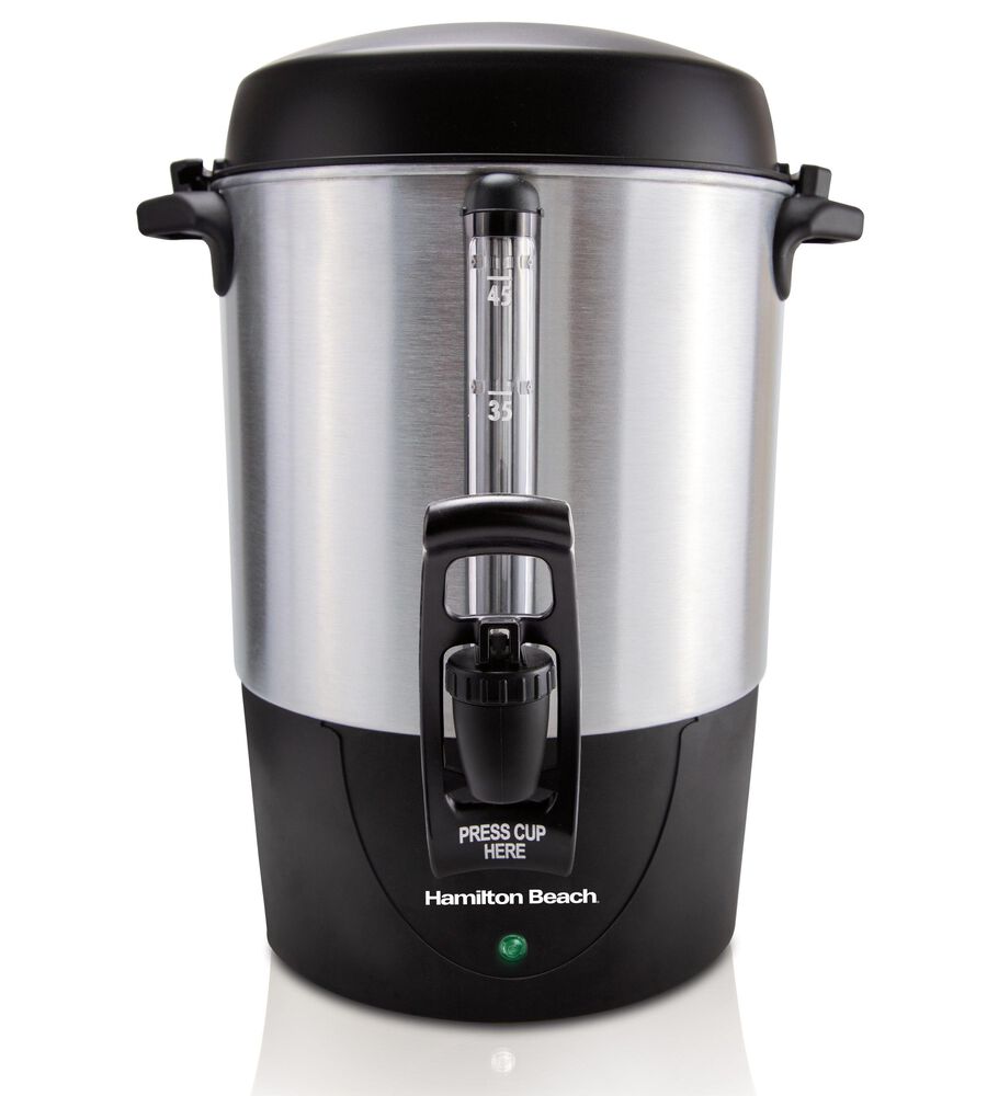 Hamilton Beach 45-Cup Fast Brew Coffee Urn in Black and Stainless Steel, , large