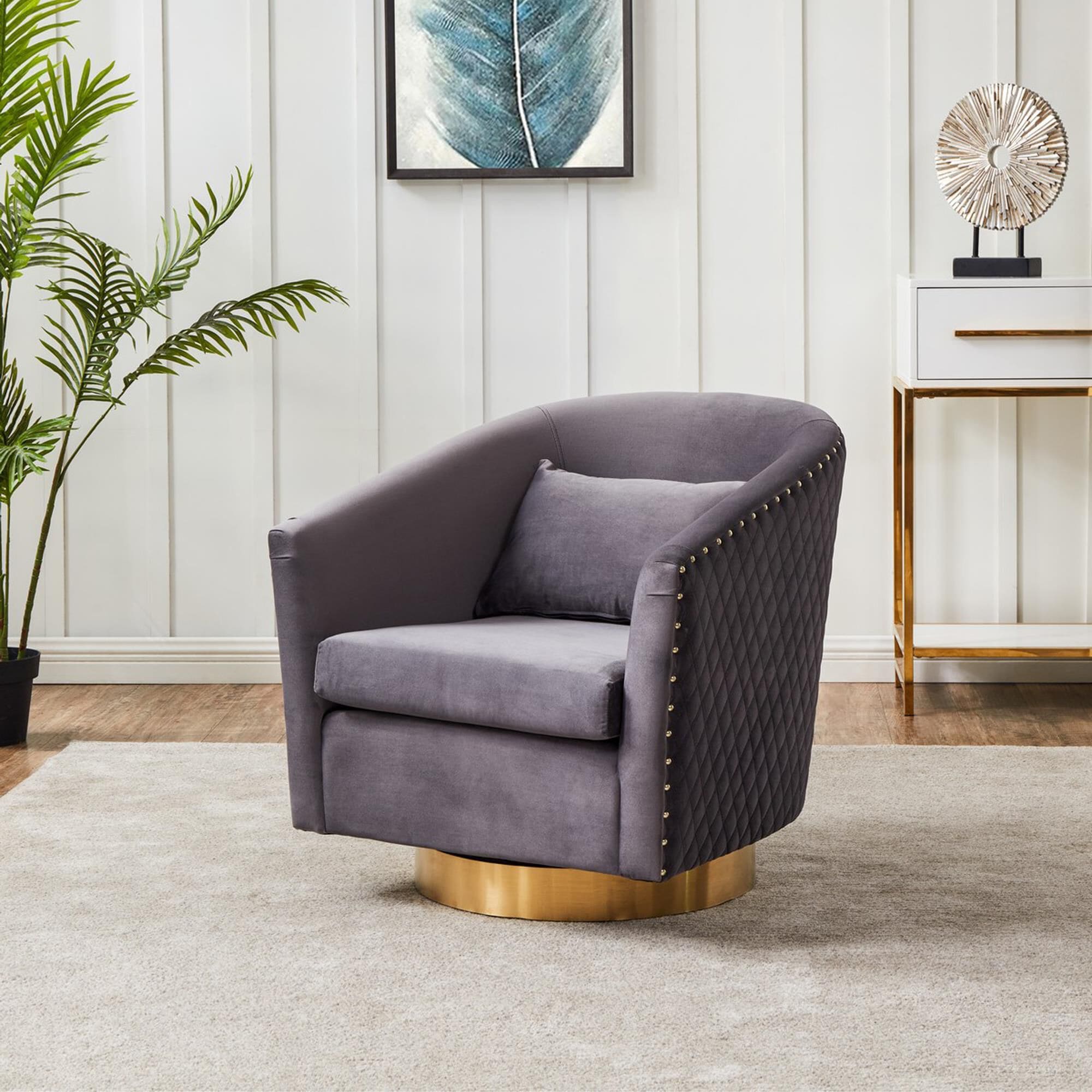 Jeff velvet store swivel glider recliner