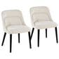 Lumisource Rina Side Chair with Cream Cushion in Black (Set of 2), , large