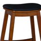 Linon Home Decor Culver Counter Stool with Black Cushion in Brown (Set of 2), , large