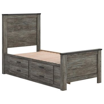 Ashley Frandern Twin Platform Bed with Storage in Warm Gray, , large