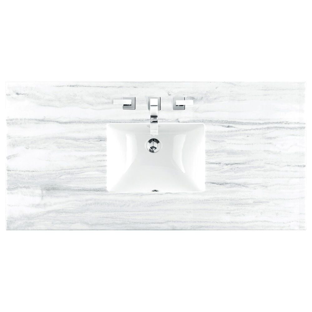 James Martin Vanities Marigot Single 48&quot; Single Vanity in Sun-washed Oak with 3 cm Arctic Fall Solid Surface Top, , large
