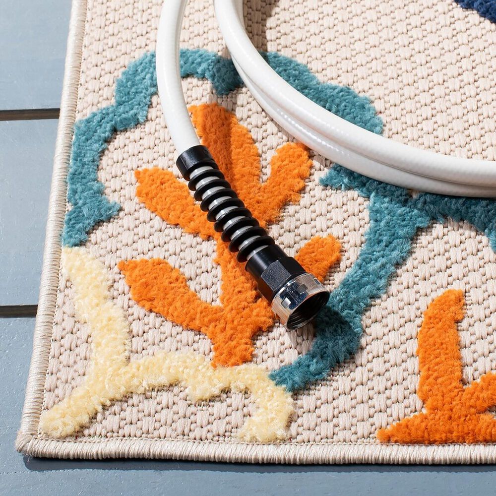 Safavieh Cabana 8&#39; x 10&#39; Ivory and Orange Area Performance Rug, , large