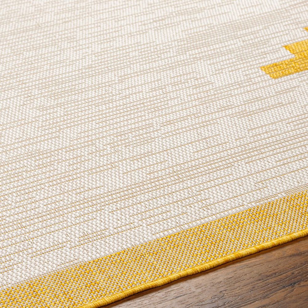 Surya Eagean EAG-2437 Mustard and Ivory 6&#39;7&quot; Square Indoor/Outdoor Area Rug, , large