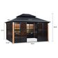 HOMLUX 12" x 14" Outdoor Hardtop Sunroom Gazebo with Aluminum Frame in Black, , large