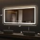 HOMLUX 60" x 36" LED Bathroom Makeup Mirror in Silver, , large