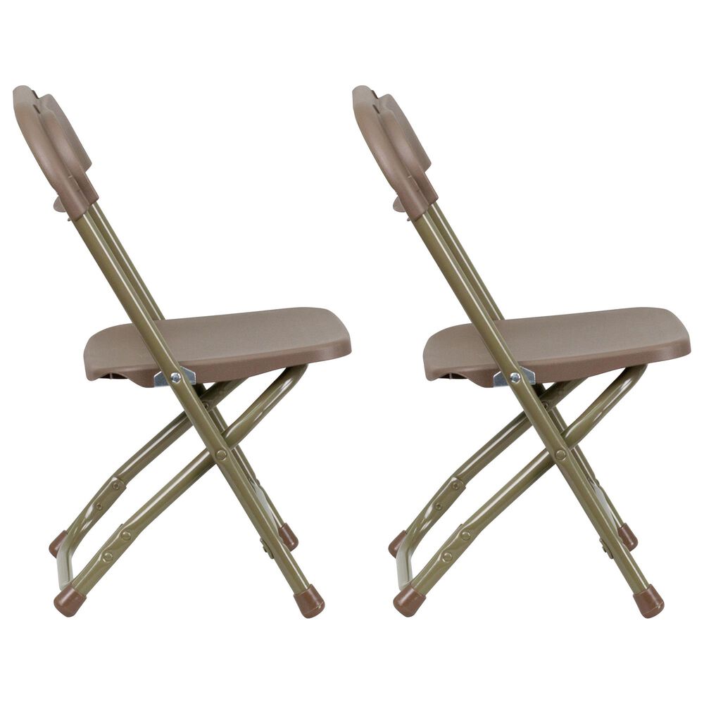 Flash Furniture Timmy Kids Folding Chair in Gold and Brown &#40;Set of 2&#41;, , large