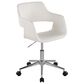 LumiSource Margarite Swivel Task Chair with White Faux Leather Cushion in Chrome, , large