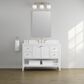 37B Ravello 48" Single Bathroom Vanity Cabinet in Bright White with Marble Top and Backsplash, , large