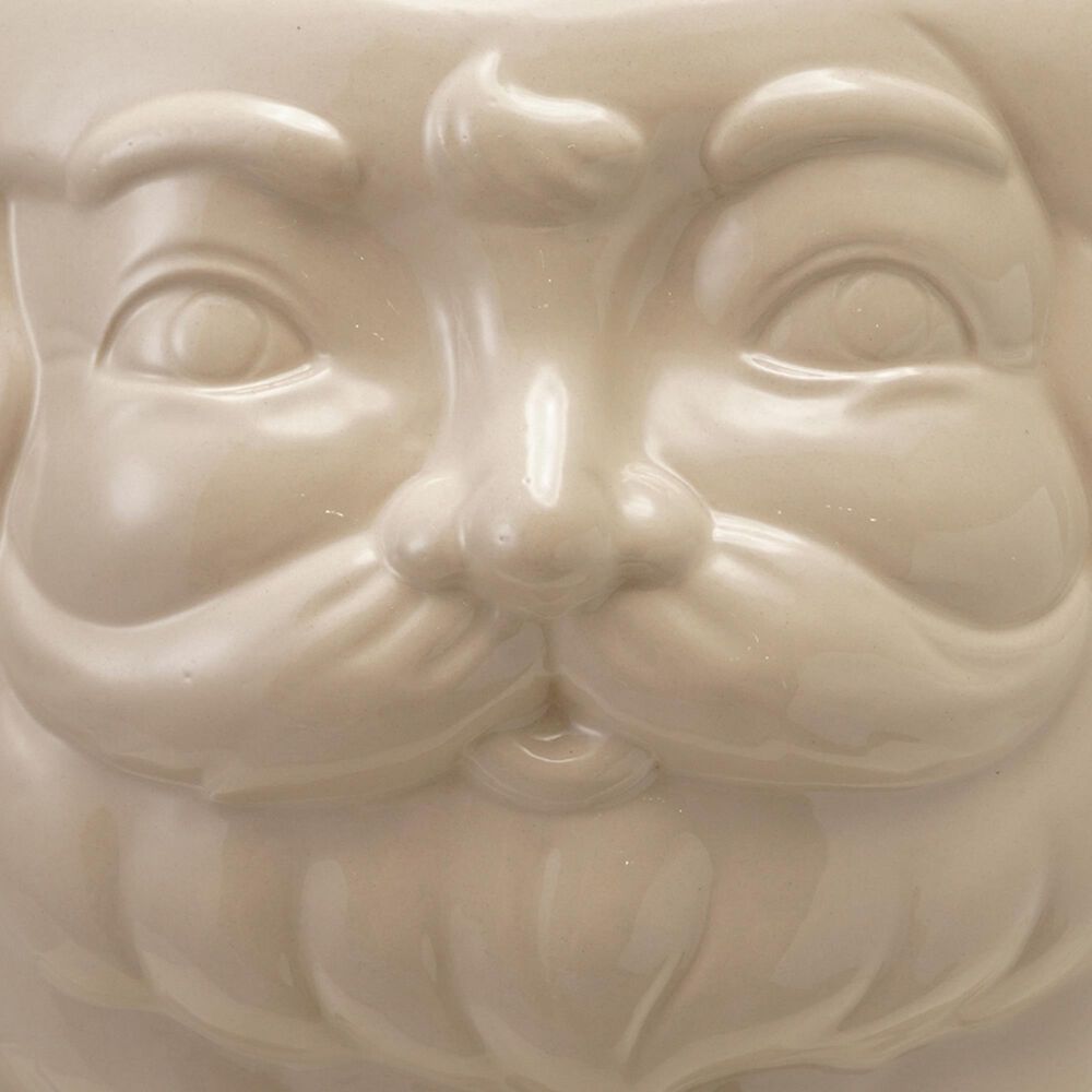 Creative Coop Stoneware Santa Head Bottle Cooler in White, , large