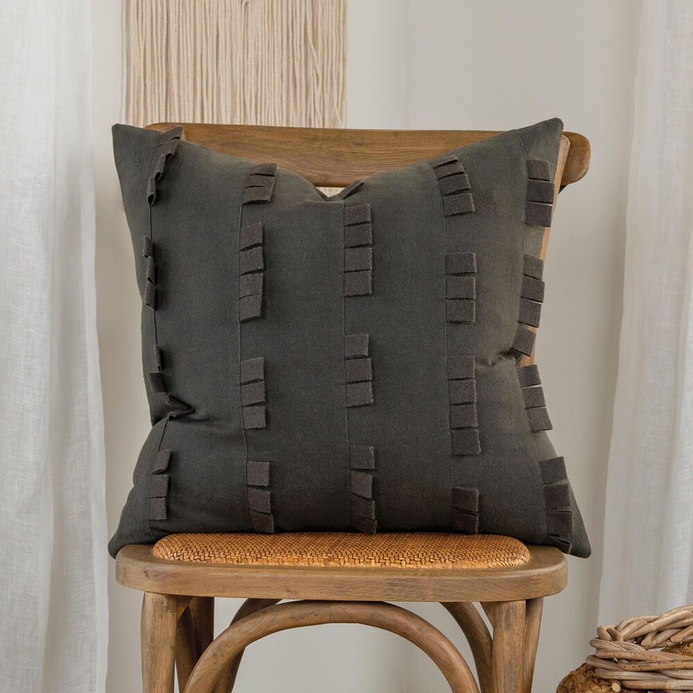 Rizzy Home Donny Osmond Solid 20" Pillow Cover in Charcoal, , large