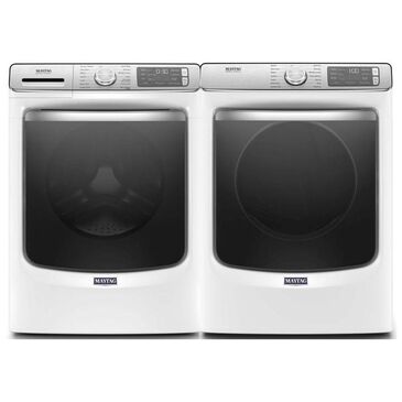 Maytag 5.0 Cu. Ft. Front Load Washer with Steam and a 7.3 Cu. Ft. Gas Dryer - White, , large
