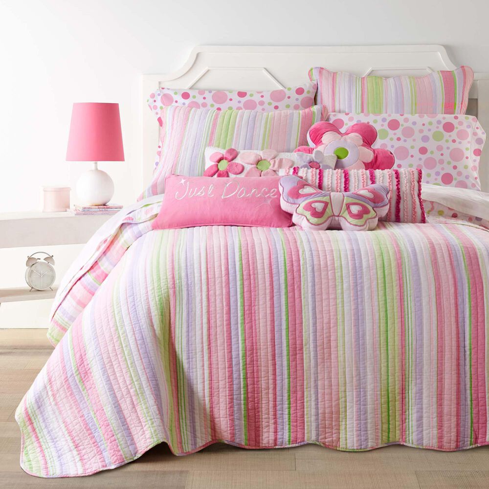 Levtex Merrill 3-Piece Full/Queen Quilt Set in Pink, Green and Purple, , large
