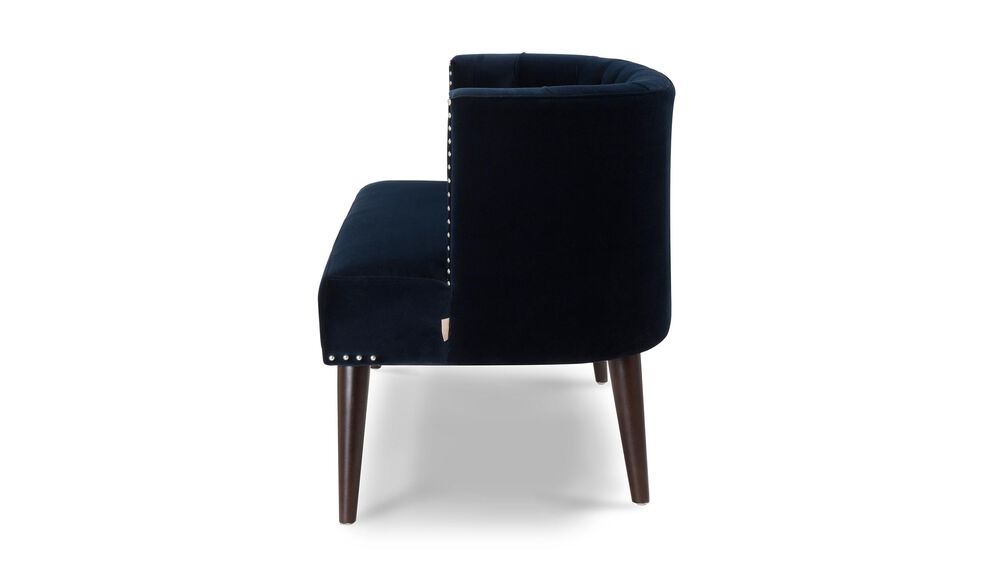 Jennifer Taylor Home Celine Tufted Settee Nailhead Accents in Dark Navy