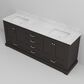 Lexora Home Dukes 80" Double Bathroom Vanity in Espresso with 2 cm White Carrara Marble Top and Rectangular Sinks, , large