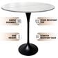 Leisuremod Verve 36" Round Bar Height Dining Table with Sintered Stone Top in Black and White - Table Only, , large