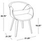 LumiSource Curvo Arm Chair with Camel Faux Leather Cushion in Whitewashed (Set of 2), , large
