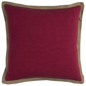 Rizzy Home 22" x 22" Poly-Fill Pillow in Red with Brown Edge, , large