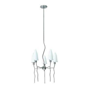 Lite Source Kaub 5 Light Chandelier in Polished Steel, , large