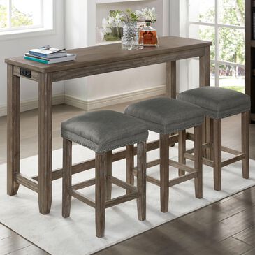 Furniture of America Jenkins 4-Piece Counter Height Dining Set in Gray, , large