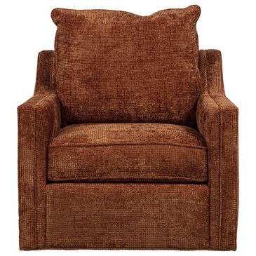 Sam Moore Swivel Chair with Knife Edge Back in Brown, , large