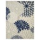 Nourison Aloha ALH05 7"10" x 10"6" Ivory and Navy Indoor/Outdoor Area Rug, , large