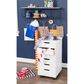 Linon Home Decor Cary 6-Drawer Rolling Cart in White Wash, , large