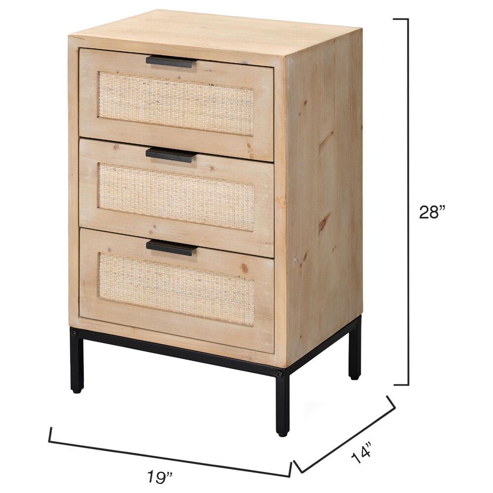 Splendor Living Oakton 3-Drawer Side Table in Natural and Black, , large