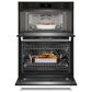 KitchenAid 27" Electric Microwave Wall Oven Combo with Air Fry Mode in Black Stainless Steel, , large
