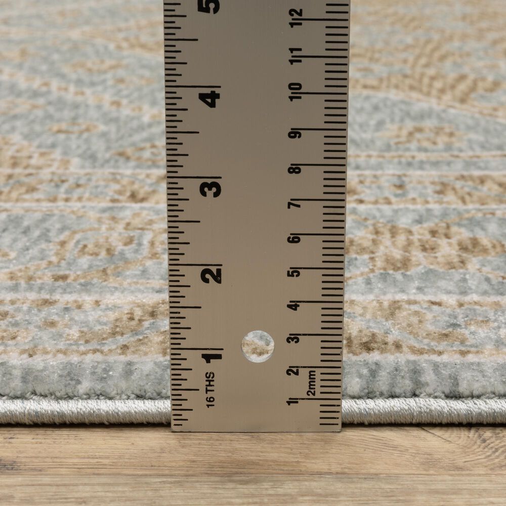 Oriental Weavers Echo Oriental Beige and Blue 9&#39;10&quot; x 12&#39;10&quot; Area Rug, , large