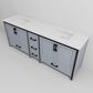 Lexora Home Ziva 84" Double Bathroom Vanity in Dark Grey with 2 cm White Quartz Top and Rectangular Sinks, , large